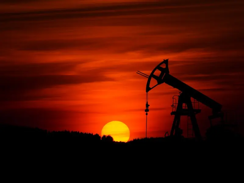 Energy production equipment against the horizon